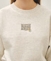 Marithé François Girbaud W FLOWER CLASSIC LOGO CROP SWEATSHIRT oatmeal