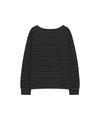 Mahagrid Stripe Present One Shoulder Long Sleeve Tee in Charcoal