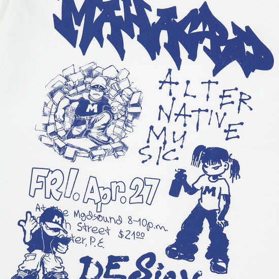 Mahagrid Street Crew Tee White
