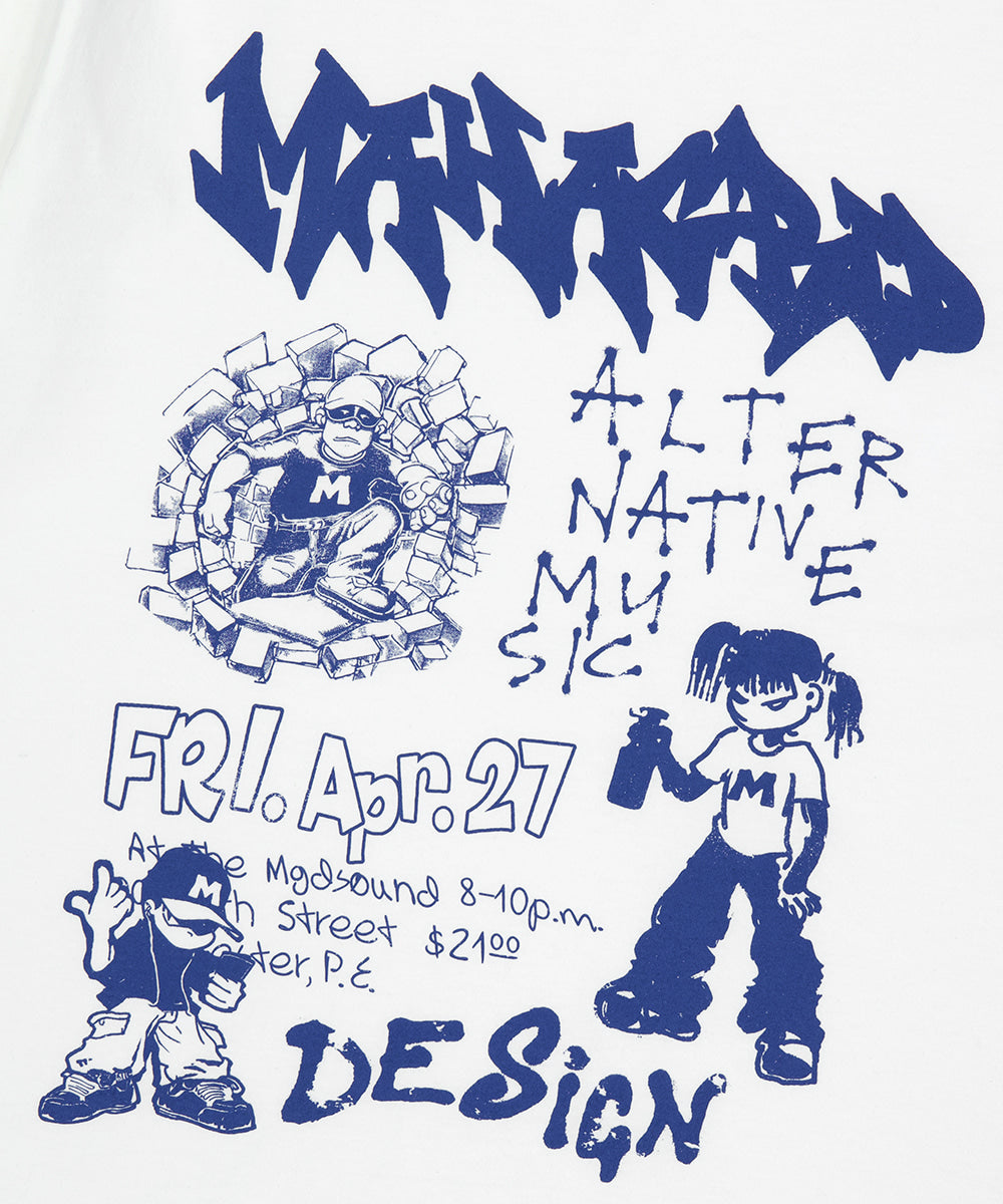 Mahagrid Street Crew Tee White