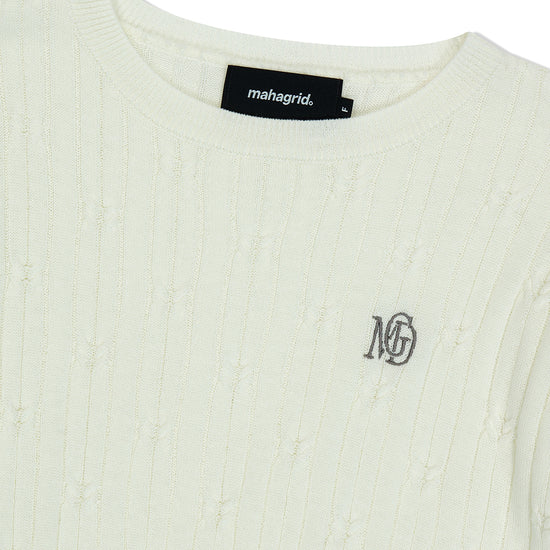 Mahagrid Cable Half Sleeve Knit