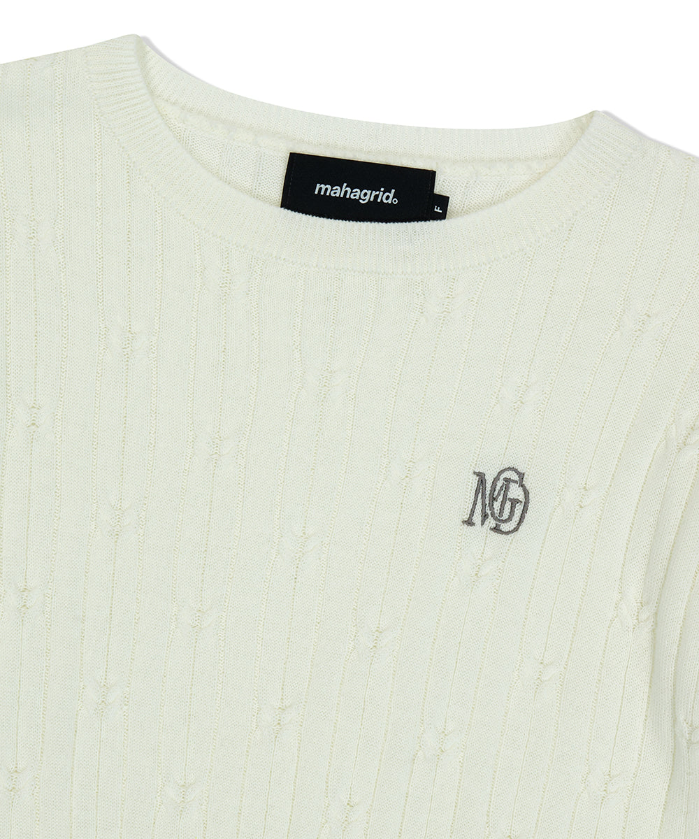 Mahagrid Cable Half Sleeve Knit
