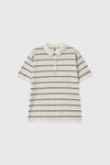 General Idea WOMAN Stripe Loose Collar Half Knit