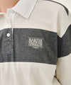 Marithé François Girbaud [S사이즈 1차 7/1, 2차 7/7 예약발송] SMALL CLASSIC LOGO RUGBY STRIPE OVERSIZED COLLAR TEE ivory