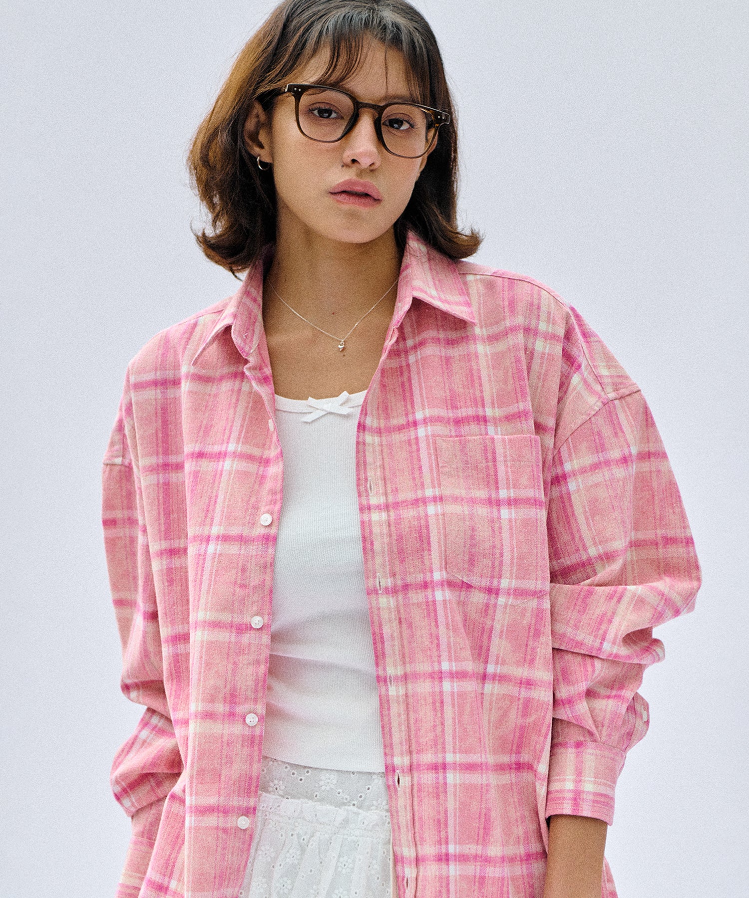 Bitter Cells Peach Check Shirt - Pink