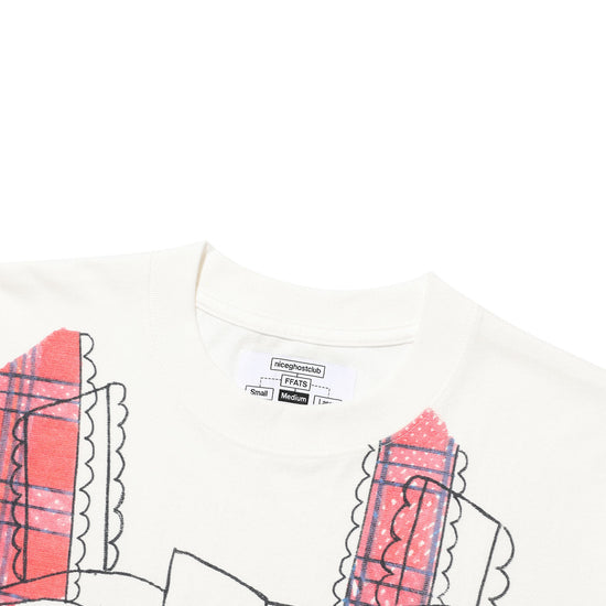 Nice Ghost Club Mimichan Ffats Check Ribbon Big Big Tee [White]