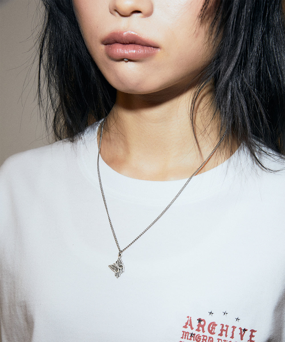 Mahagrid Melting Butterfly Necklace [Silver]