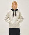 Marithé François Girbaud SHADOW CLASSIC LOGO COLOR BLOCK HOODIE oatmeal