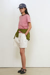 General Idea WOMAN Colorblock Stripe Short Sleeve T-Shirt [PINK]