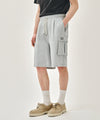 Marithé François Girbaud CLASSIC LOGO CARGO SWEAT SHORTS heather gray