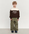 Marithé François Girbaud Kids Doodle Classic Logo Cargo Sweat Pants Black