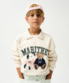 Marithé François Girbaud Enfant Mari Puppy and Bear Collar Sweatshirt Pink