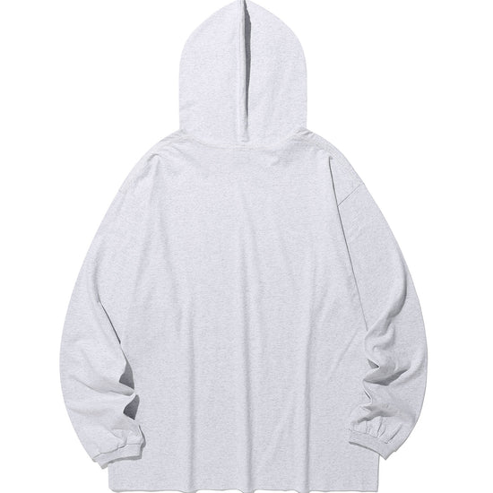 Nice Ghost Club Star Girl Big Big Long Sleeve Hoodie [Light Grey]