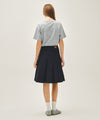Marithé François Girbaud W DENIM PLEATED MIDI SKIRT indigo