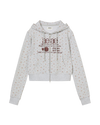 AEAE Web Logo Flower Crop Hoodie Zip Up