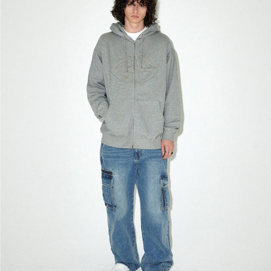 Mahagrid ECLIPSE RAW CUT ZIP UP HOODIE