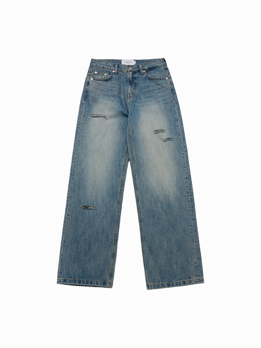 ADLV Women's Semi Boots Cut Washed Denim Pants
