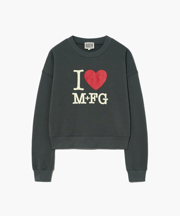 Marithé François Girbaud W I LOVE MFG CROP SWEATSHIRT
