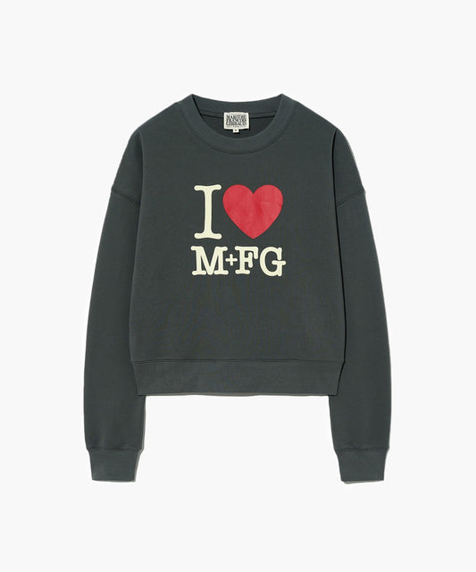 Marithé François Girbaud W I LOVE MFG CROP SWEATSHIRT