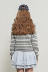 General Idea WOMAN Multi Stripe Loose Collar Knit