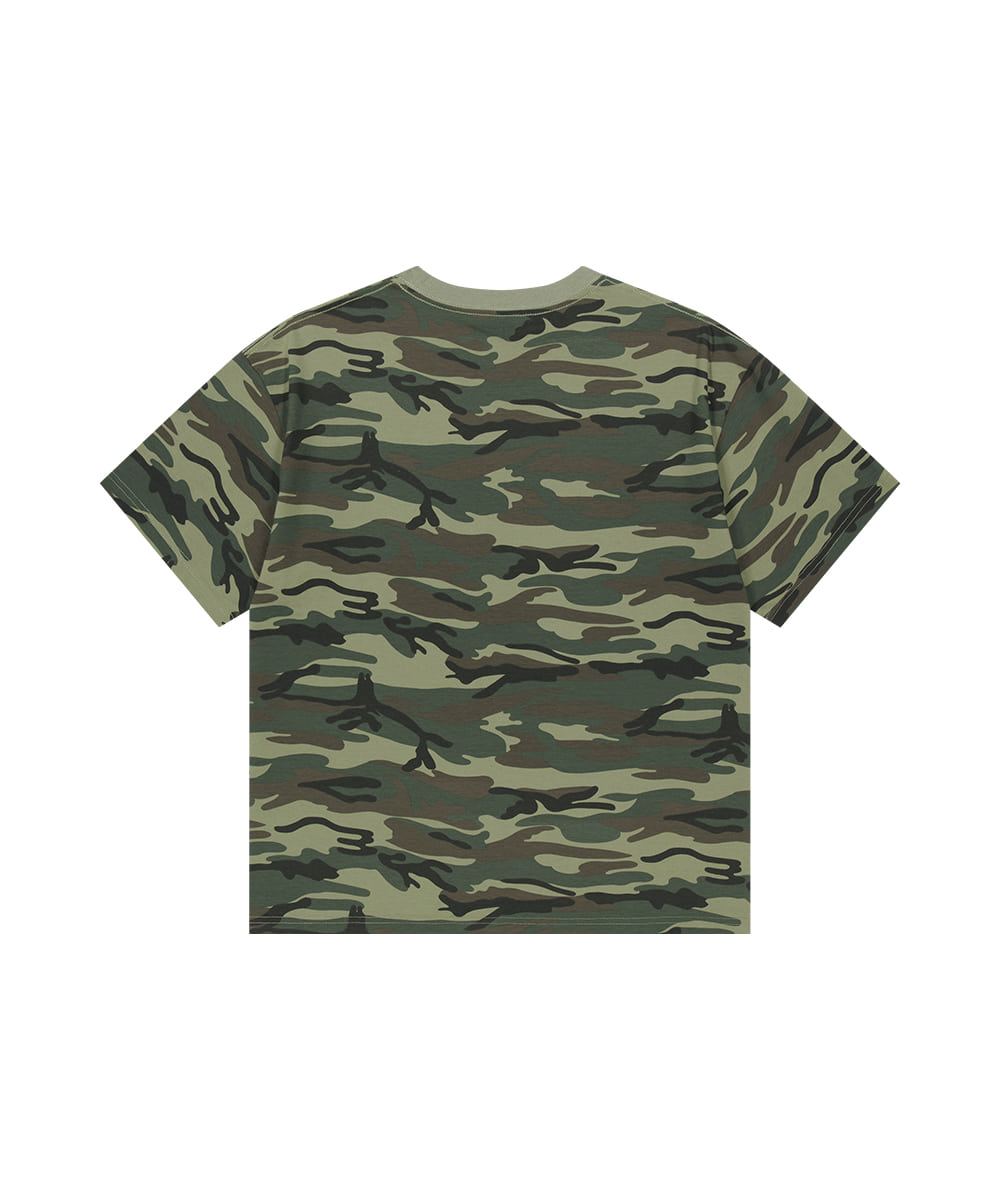 Mahagrid Camo Pattern Basic Logo Crop Tee