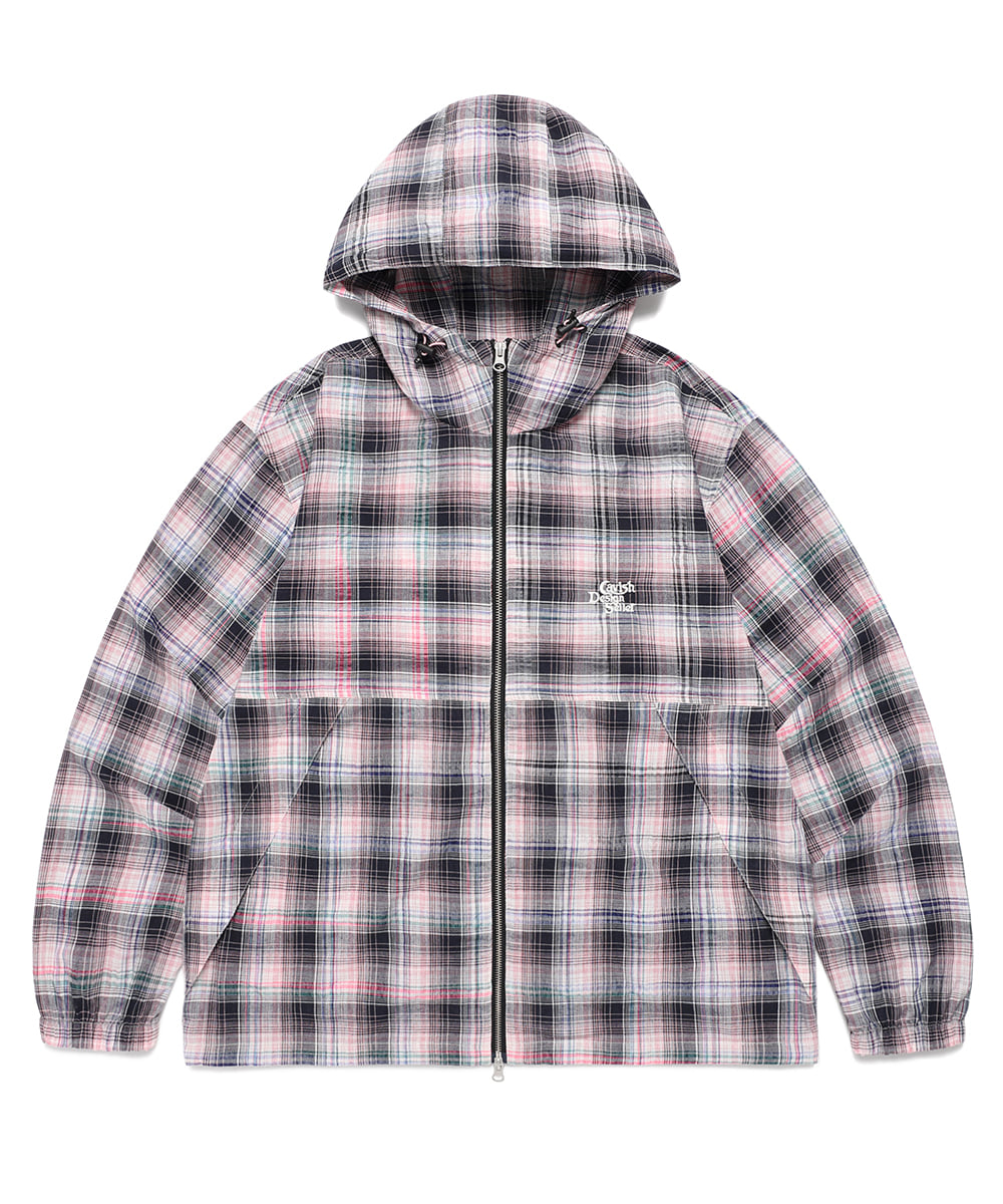 Cavish Hooded Check Wind Breaker