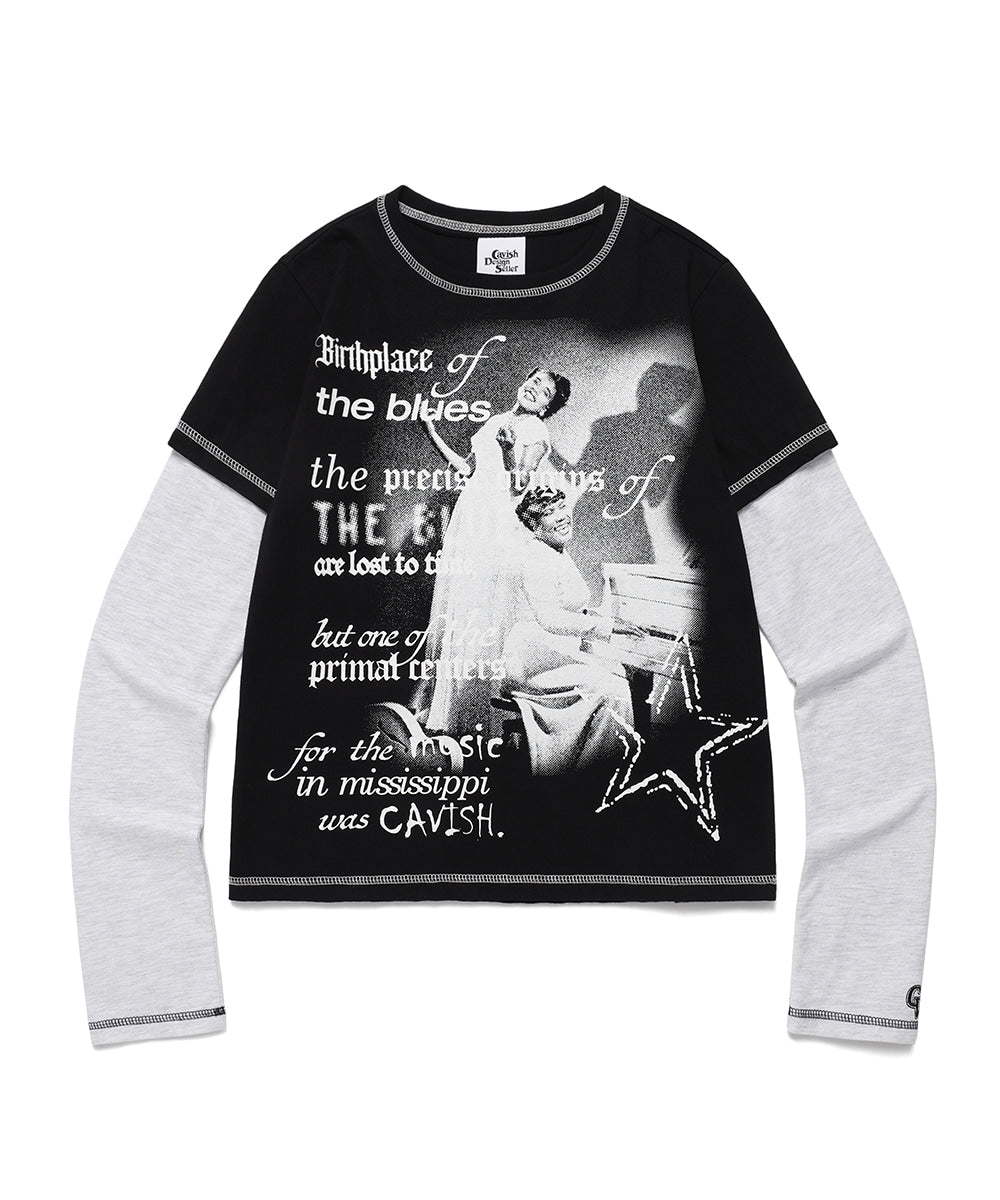 Cavish Women's Layered Origins Long Sleeve Tee [Black]