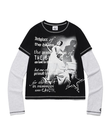 Cavish Women's Layered Origins Long Sleeve Tee [Black]
