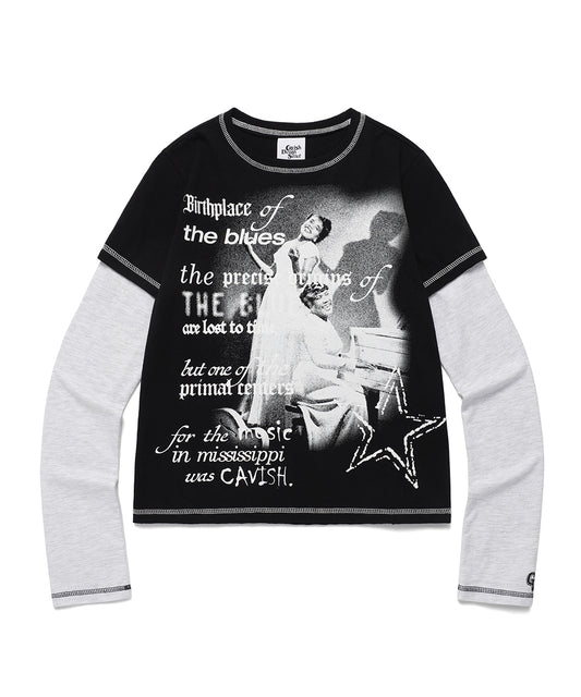 Cavish Women's Layered Origins Long Sleeve Tee [Black]