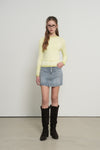 General Idea WOMAN Airy Round Neck Pintuck T-Shirt