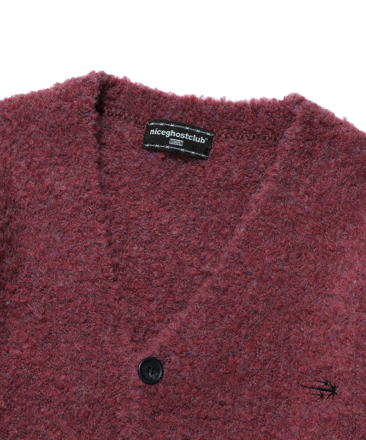 Nice Ghost Club Boucle 3Stars Logo Cardigan [Pink]