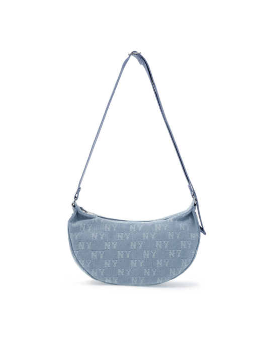 MLB Classic Monogram Denim Vintage Hobo Bag