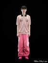 Nice Ghost Club Juggling Skeletons Half Knit Zip Up Polo [Pink]