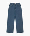Marithé François Girbaud M HIGH STRAIGHT STRIPE DENIM PANTS BLUE
