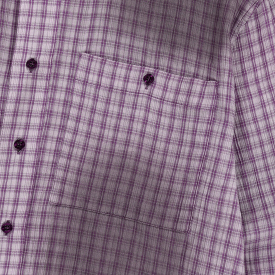 Mahagrid SPRAY DYEING CHECK CROP SHIRT