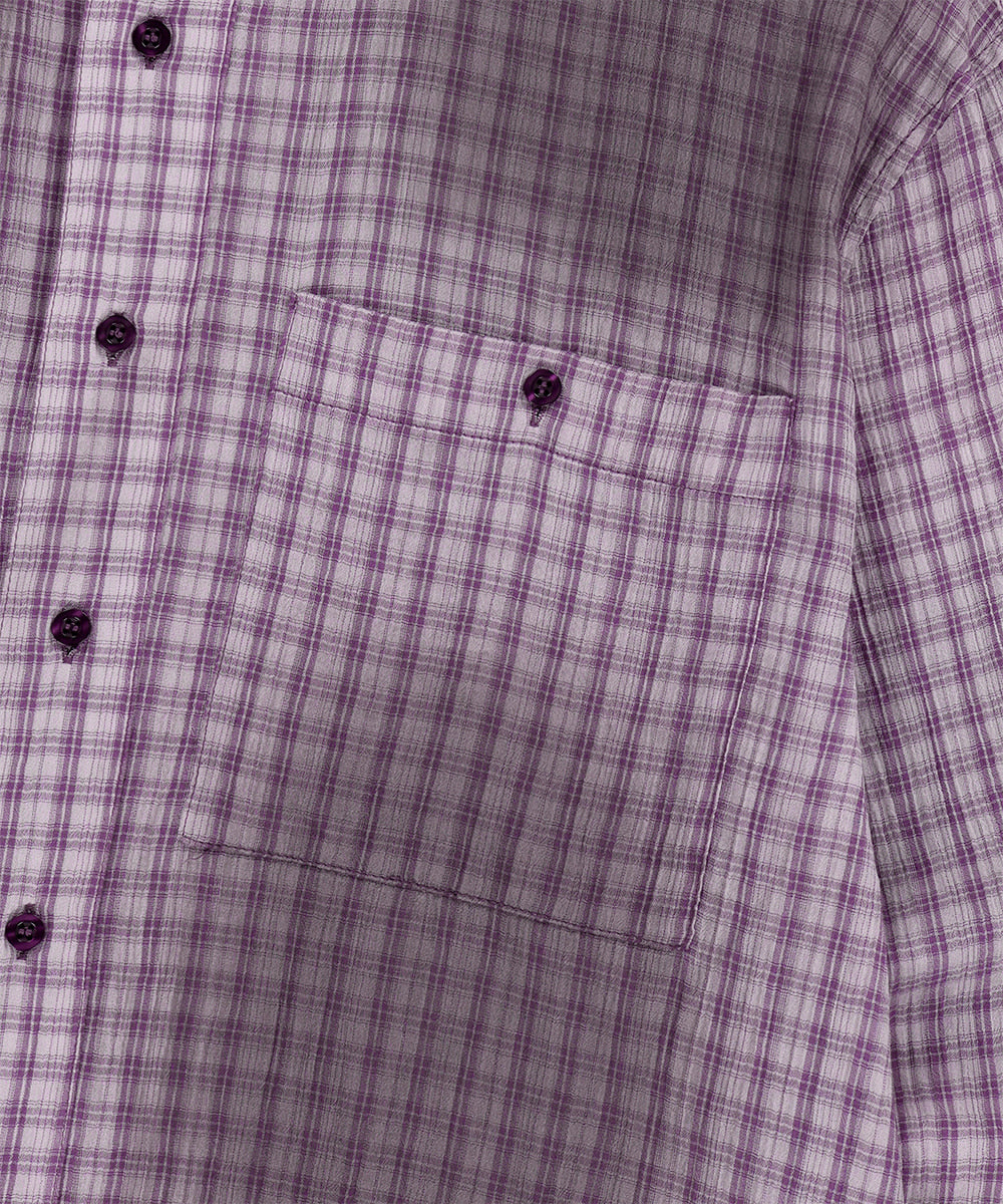 Mahagrid SPRAY DYEING CHECK CROP SHIRT