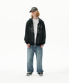 Mahagrid Empty Stripe Zip Up Hoodie Black