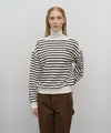 Marithé François Girbaud Women's Boat Neck Oversized Sweatshirt Navy
