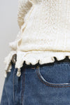 General Idea WOMAN Bouclé Punching Ruffle Cardigan [IVORY]