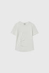 General Idea WOMAN Acetate Twist Short Sleeve T-Shirt [WHITE]