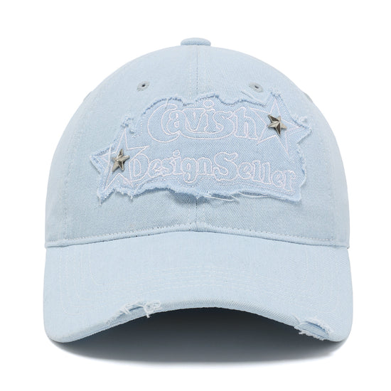 Cavish Rawcut Stud Denim Cap