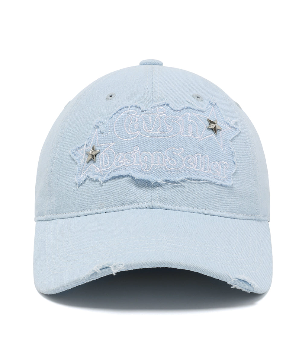 Cavish Rawcut Stud Denim Cap