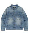 Mahagrid Western Denim Jacket Blue