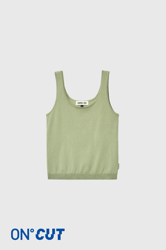 General Idea RUPITA PICK WOMAN Temperature Cut U-Neck Knit Sleeveless [SAGE MINT]