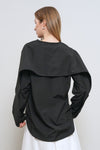 General Idea WOMAN Slit Neck Cape Blouse