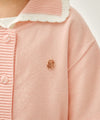 Marithé François Girbaud Kids Wide Lace Collar Cardigan Pink