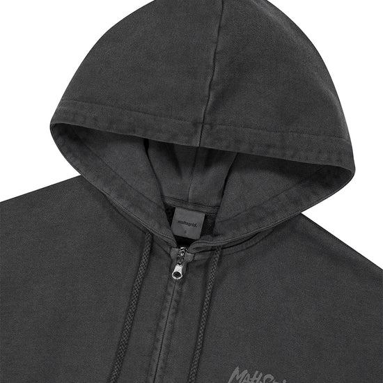Mahagrid Slash Logo Pigment Zip Up Hoodie