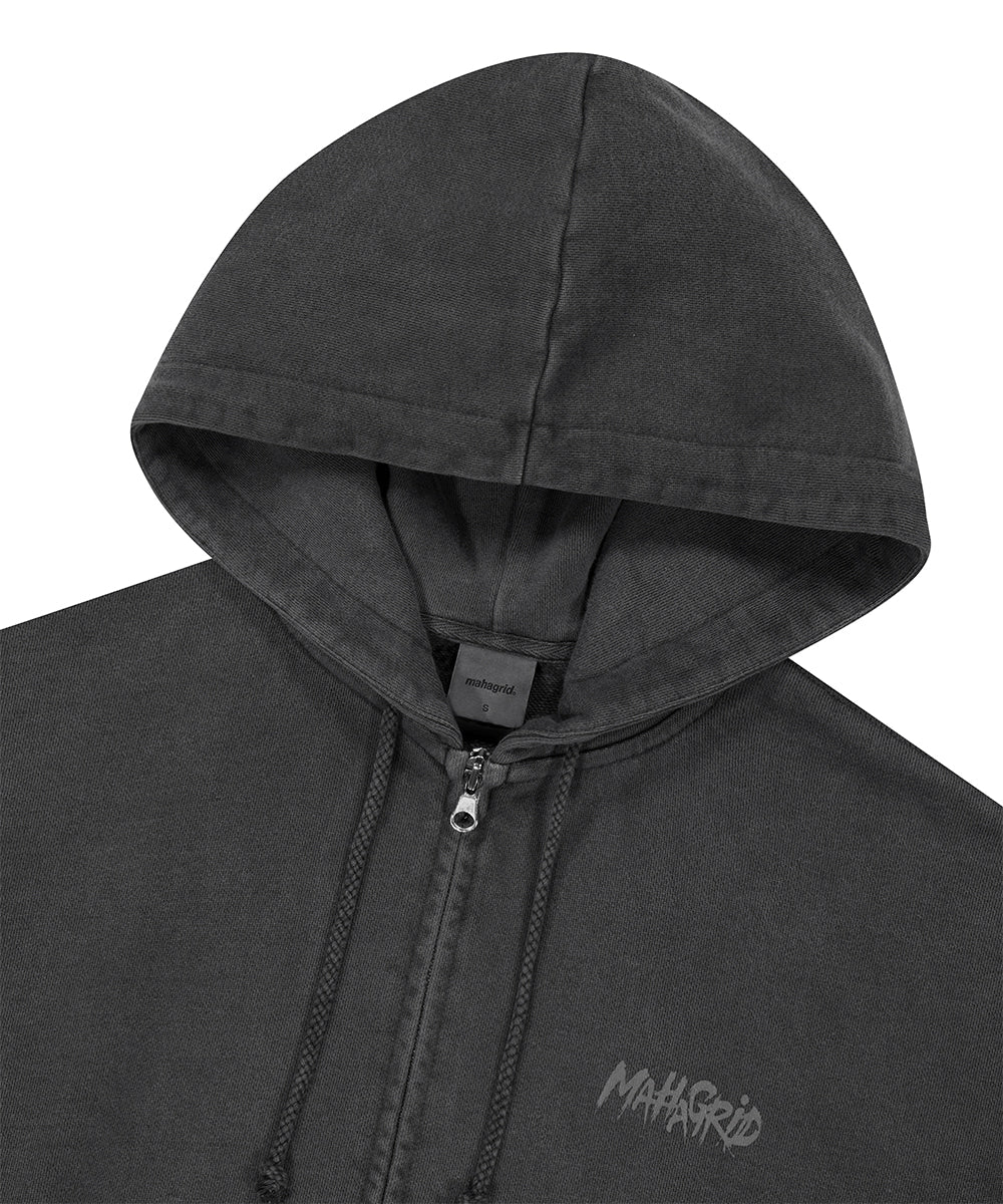 Mahagrid Slash Logo Pigment Zip Up Hoodie