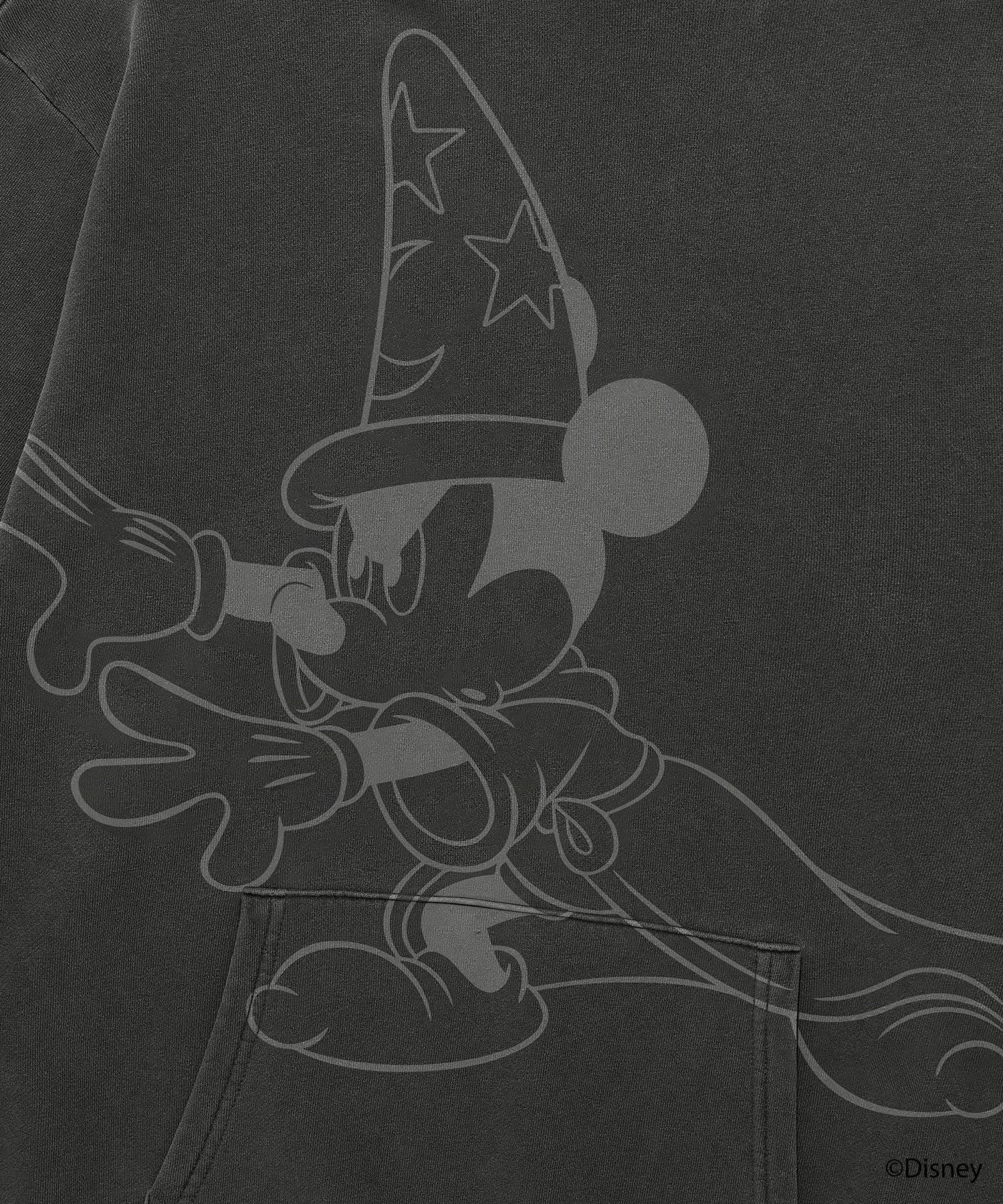 Nice Ghost Club Fantasia Mickey Mouse Pigment Hoodie in Charcoal