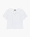 Marithé François Girbaud W PIN TUCK SAILOR HALF SLEEVE SHIRT white